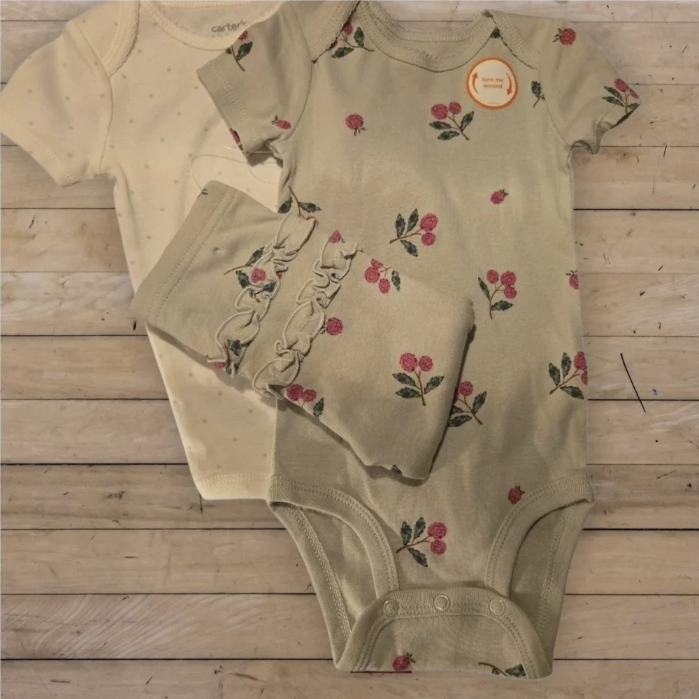 Carter's Green/Pink/White 3 Piece Outfit Set-9mos NWT